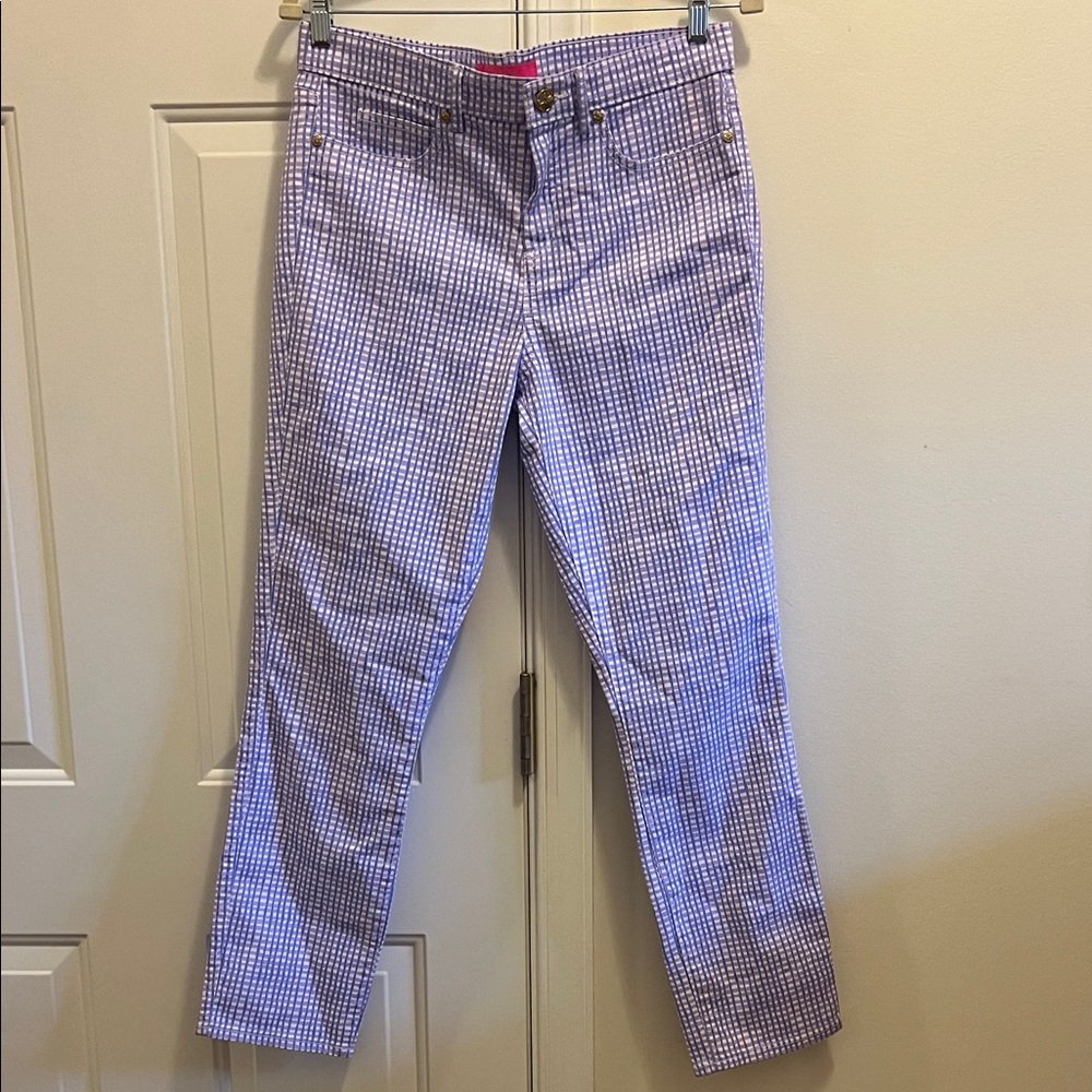 Lilly Pulitzer Lavender Checkered Pants Size 10